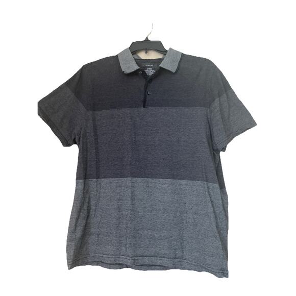 ALFANI POLO SHIRT 100%COTTON BLACK/GRAY SIZE XL SOFT CLASSIC FIT CASUAL ELEGANT - Picture 1 of 8
